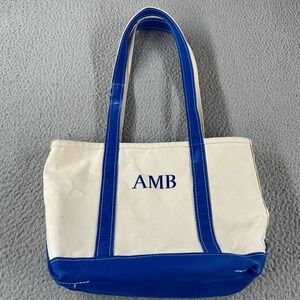 Vintage LL Bean Boat And Tote Blue Bag Canvas Medium 17" x 11" (AMB) *
